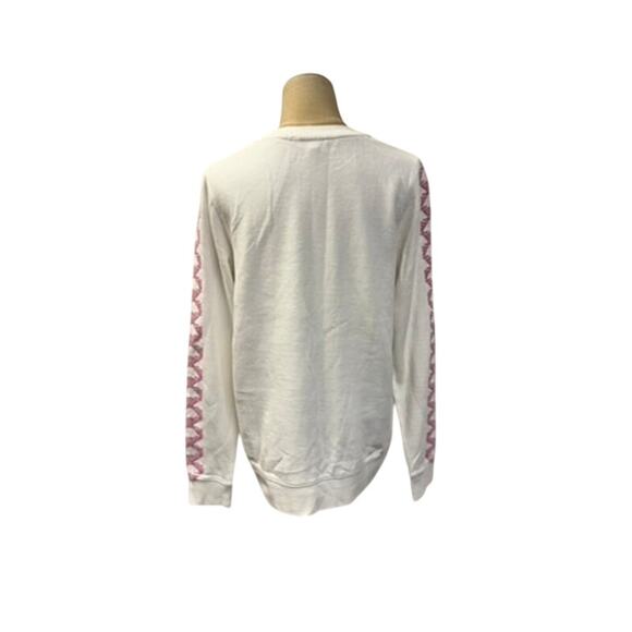 "Fat Face" White Long Sleeve Crew Neck Womens Shirt SZ 6 Embroidered Arms Gypsy - Picture 3 of 9